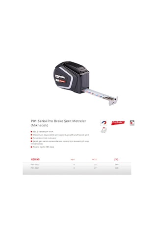 Lexroo Pro Brake Şerit Metre - 5mx27mm - Mıknatıslı 5 / 19 MM
