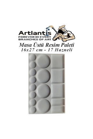 Masa Üstü Resim Paleti 1 Adet 17 Hazneli Boya Paleti 16x27 Cm Sanatsal Boyalar İçin Palet Akrilik Boya Yağlı Boya Guaj