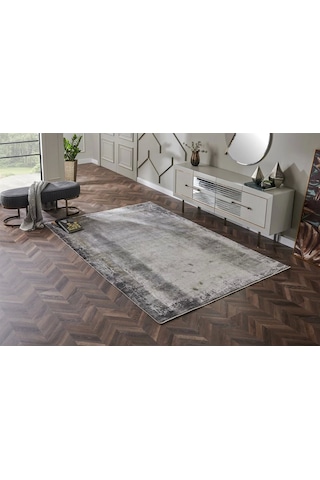 Hoom Rugs Bomonti Mhl 09 Grey Viskon & Akrilik Modern Salon Halısı Gri