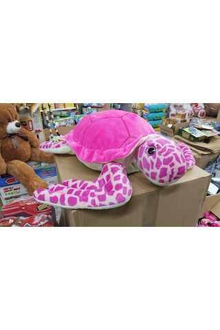Oyuncak Peluş Pembe Kaplumbağa 50 Cm Fuşya Pembe