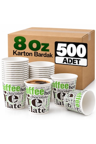 8 Oz Karton Bardak 500 Adet Tek Kullanımlık Kağıt Bardak Kahve Çay Sıcak Soğuk İçecek Bardağı 8 Oz Karton Bardak 500 Adet Tek Kullanımlık Kağıt Bardak Kahve Çay Sıcak Soğuk İçecek Bardağı