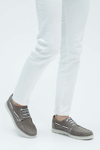 Tamer Tanca Erkek Hakiki Deri Gri Casual Ayakkabı 496 6554 Erk Ayk Y23 Grey Plume Gri