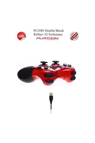 Platoon Pl-2585 Bilgisayar Usb Oyun Kolu Double Shock  Kırmızı