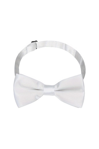 Beyaz Ayarlanabilir Saten Bebek Ve Çocuk Papyonu Beyaz