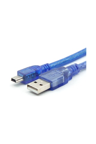 30cm Mini Usb Kablo Mavi 480 Mbps USB 2.0 Hot Swap