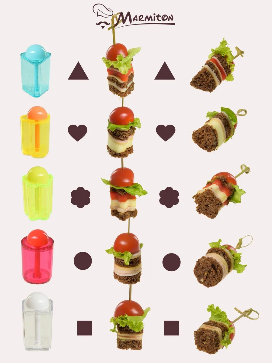 Marmiton Kanepe Ve Dilimleme Kalıbı, 5 Adet 76742971 KIrmızı