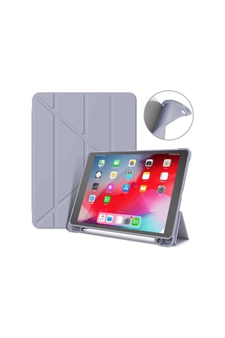 Apple Uyumlu iPad A16 11. Nesil 2025 11 Inç Kılıf Kalem Bölmeli Trifolding Standlı Uyku Modlu Silikon Kapak Kapaklı Kılıf