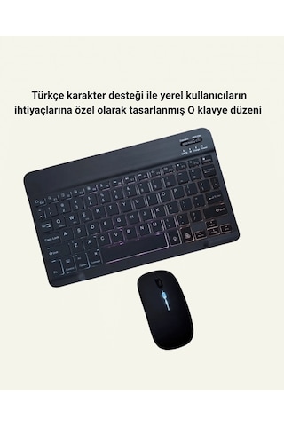 Mey Najmaddin Türkçe Q Klavye Düzenli Rgb Kablosuz Klavye Mouse Set Najmaddin