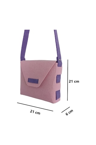 Kız Çocuk Omuz Çantası Keçe Sağlıklı Dikişsiz Etkinlik Günlük Çanta Pembe