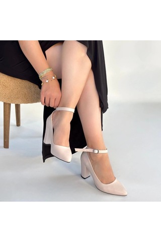 Biçomi Rity Bej Cilt Topuklu Ayakkabı Çok Renkli