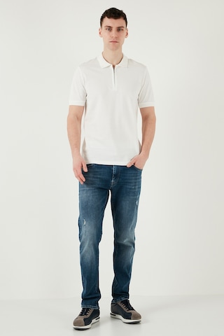 Buratti Pamuklu Regular Fit Yarım Fermuarlı Erkek Polo Yaka T Shirt 5903008 Beyaz