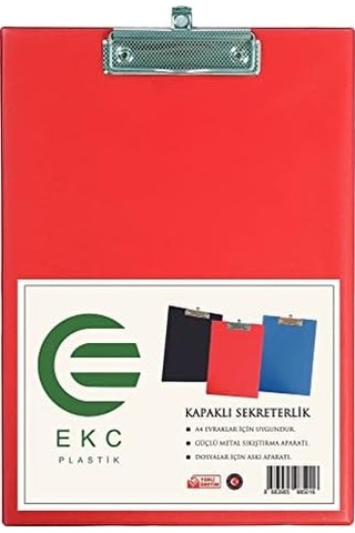 Ekc - A4 Kapaklı Sekreterlik Kırmızı, Bloknot Yazı Tablası, Clipboard