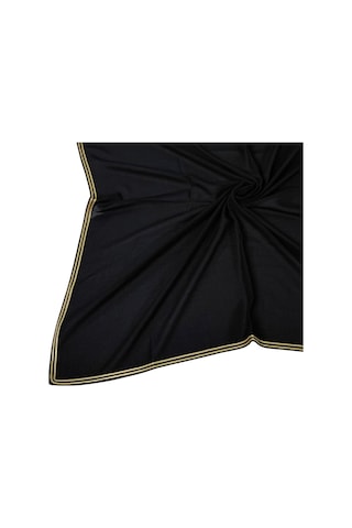 Mim Eşarp Enba Biyeli Medine İpeği Düz Renk Eşarp 100x100 Cm Şıklık Ve Konfor Siyah