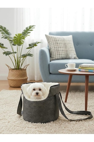 Milano Kedi Köpek El Omuz Taşıma Çantası, Evcil Hayvan Seyahat Çantası, Gri