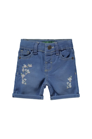 Tommiks Kids Çiçek Nakışlı 6-24 Ay Şort - Mavi Açık Mavi