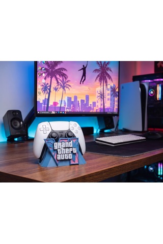 Omni Gta 6 Temalı Ps5 Kol Standı - Özel Tasarım Gta 6 Kontrolcü Standı, Playstation 5 Oyuncu Aksesuarı Konsol Standı Ve Tutucu Mavi
