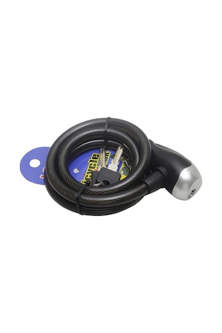 T.concept Lock Dayanıklı Güçlendirilmiş Çelik Halat Anahtarlı Bisiklet Kilidi 12x120 Cm Siyah
