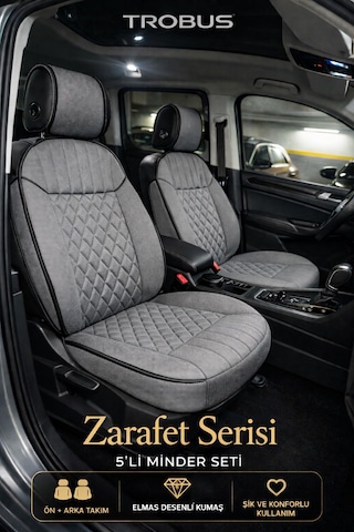 Ford Focus Sedan Ve Hb 2011-2018 Uyumlu Zerafet Serisi Gri 5'li Ortopedik Koltuk Minderi
