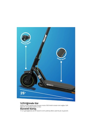 Electroll N85 Elektrikli Scooter Yenilikçi Teknoloji, Güvenli S Siyah