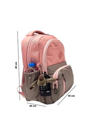 İlk Okul Çantası 3'lü Seti Unisex Çocuk İlkokul Çantası Gry-8010 Pudra-vizon Fuşya