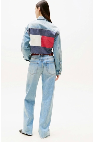 Tommy Jeans Kadın İkonik Şeritli Kısa Jean Mavi Ceket Dw0dw210631a5 Mavi