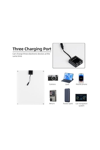 Besthome1 20w Monokristal Güneş Paneli Seti 12v 60a Pwm Kontrolörlü Çift Usb Çıkışlı Ip64 Su Geçirmez Araba Bot Bahçe Batarya Ş