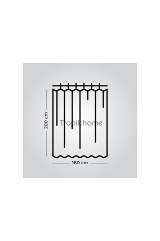 Tropik Home Banyo Perdesi Askı Palmiye Desen 180x200cm Tek Kanat Duş Perdesi, Renkli Banyo Duş Perdesi Çok Renkli
