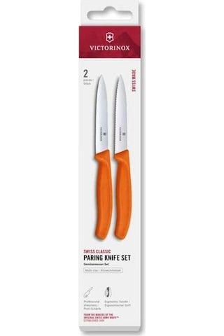 Victorinox 6.7799.2c1 Swiss Classic 2li 10cm Soyma Bıçağı Set, Turuncu Turuncu