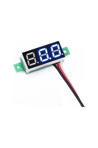 0.28'' inch Dc 0-100V Mini Digital Voltmetre 3 Kablolu Mavi