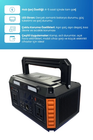 600w Akıllı Bms Lifepo4 Güneş Enerjili Taşınabilir Güç Depolama