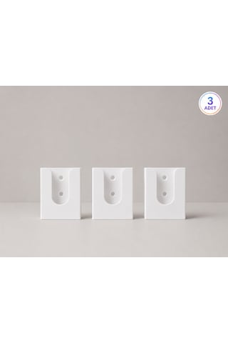 Duvar Tipi Tv Klima Kumanda Askısı. Yapışkanlı Kumanda Tutucu -3 Adet- Duvara Monte, Kumanda Organizeri. 6x3 Cm Beyaz