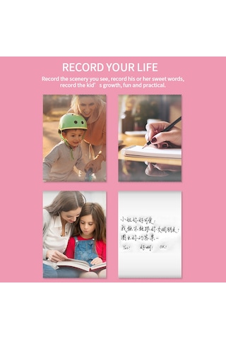 C9 Mürekkepsiz Yazıcı Taşınabilir Termal Fotoğraf Yazıcısı Kompakt Cep Öğrenci Mini Etiket Yazıcısı - Pembe