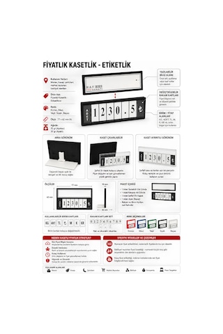 10 Adet - Fiyat Kasetlik Manav Kasap Şarküteri Etiketi Rakamlı Fiyatlık Ayaklı Büyük Boy 123x84 Mm Yeşil