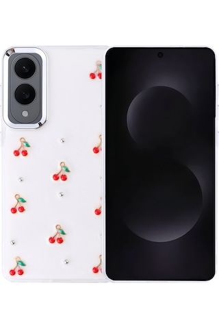 Galaxy S25 Edge Uyumlu Kılıf Airbag Tasarımlı Simli Şeffaf App Kutup Kapak - Lale Lale