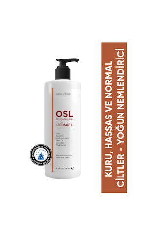 OSL Omega Skin Lab Kuru Hassas Ve Normal Ciltler İçin Yoğun Nemlendirici Liposoft 200 ML