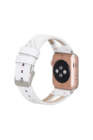Apple Watch Uyumlu Deri Kordon Ba2 42-44-45mm F3 Beyaz