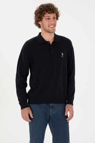U.S. Polo Assn. Erkek Comfort Fit Polo Yaka Lacivert Basic Kazak 50313660-VR033