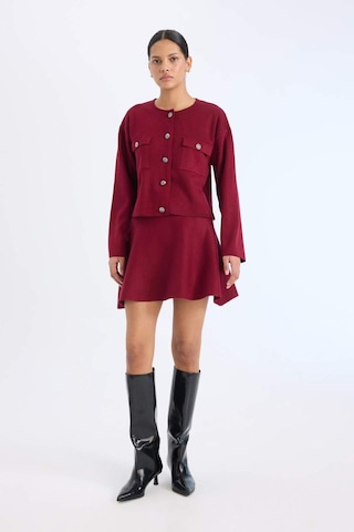 DeFacto A Form Volanlı Triko Mini Etek E5564AX24CWBR467 Bordo