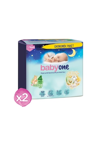 Babyone Gece Bebek Bezi 4 Numara Maxi Fırsat Paketi 56 Adet