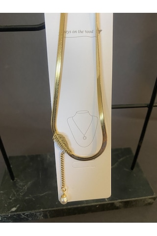 Minimal İncili Kılçık Çelik Kolye