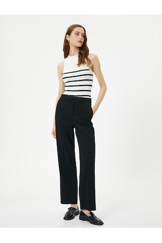 Koton Halter Yaka Atlet Kolsuz Fitilli Siyah Çizgili 4sak30041ht 4SAK30041HT9S9