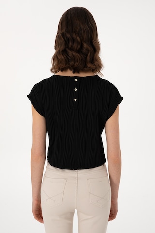 U.S. Polo Assn. Kadın Siyah Crop Bisiklet Yaka Tişört 50299812-VR046