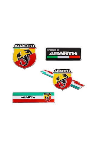 Fiat Abarth Logo 3d Alüminyum Etiket Abarth Amblem Rozet Çıkartma 4 Parça Set İthal