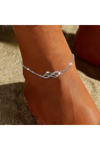 Yaz Plaj Altın Gümüş 8-şekilli Ayak Zinciri Basit Mizaç Bileklik İnce Zincir Kadın Modası Gümüş