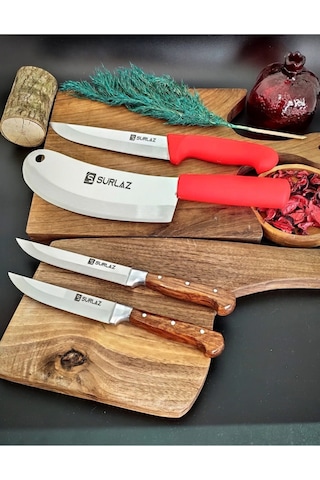 Sürmene Sürlaz Karışık Satır Zırhlı Mutfak Bıçak Seti