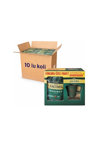 Jacobs Monarch Gold 200 Gr İkonik Jacobs Fincanlı Set X 10 Adet Öğütülmüş