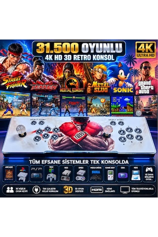 Schitec M10 Pro 4k 3d Oyun Konsolu Ps2 Psp Arcade Tv Konsolu 31.000+ Oyunlu