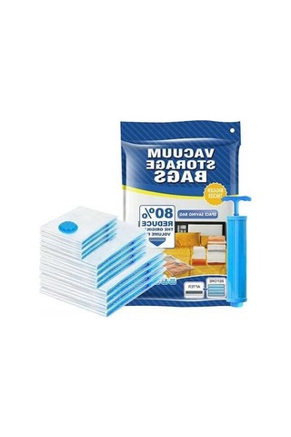 Pazly 13 Parçalık Vakumlu Saklama Poşeti Seti - El Pompalı, Kıyafet & Yorganlar İçin Optimize Edilmiş