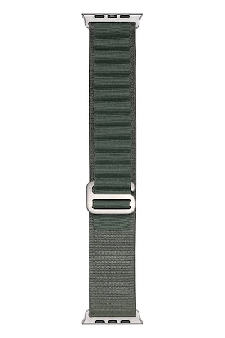 Ekılıf - Apple Uyumlu Watch Ultra 49mm - Kordon Hasır Kordon Band-74 - Siyah-turuncu