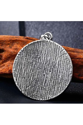 Paslanmaz Çelik Kabartma Desen Ayı Pençe Kolye /70 Cm Zincirli Gümüş